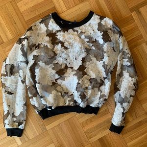 Floral mesh top